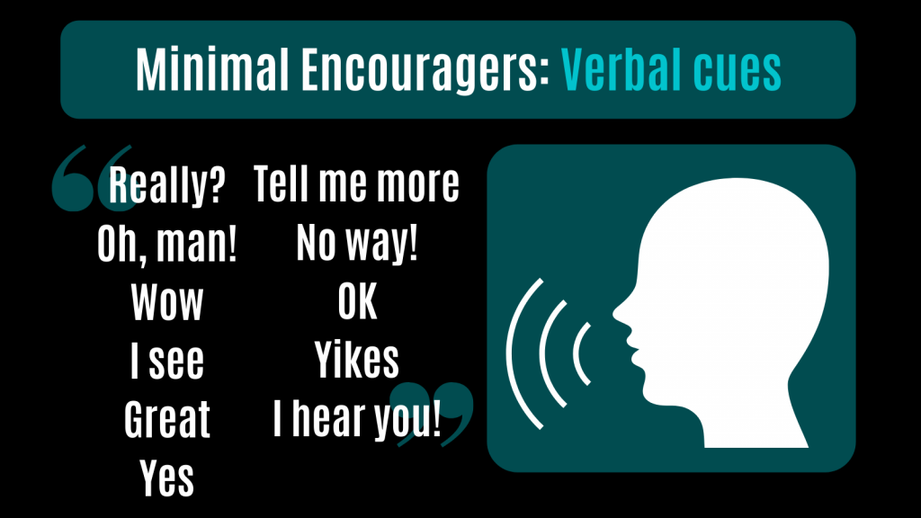 Verbal cues to show you are listening