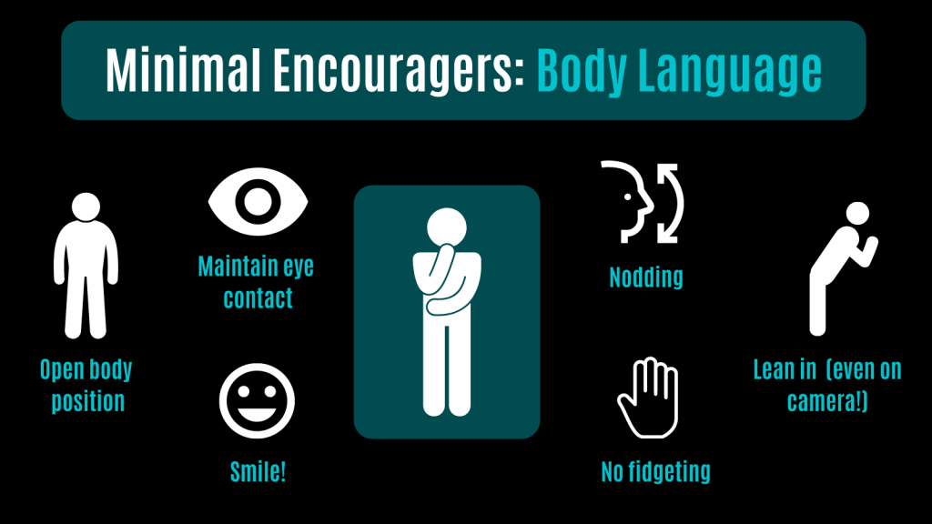 Use body language to show you are listening